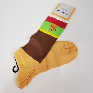 NEW Soxfords Golden Arches Embroidered Burger Pima Cotton Novelty Socks